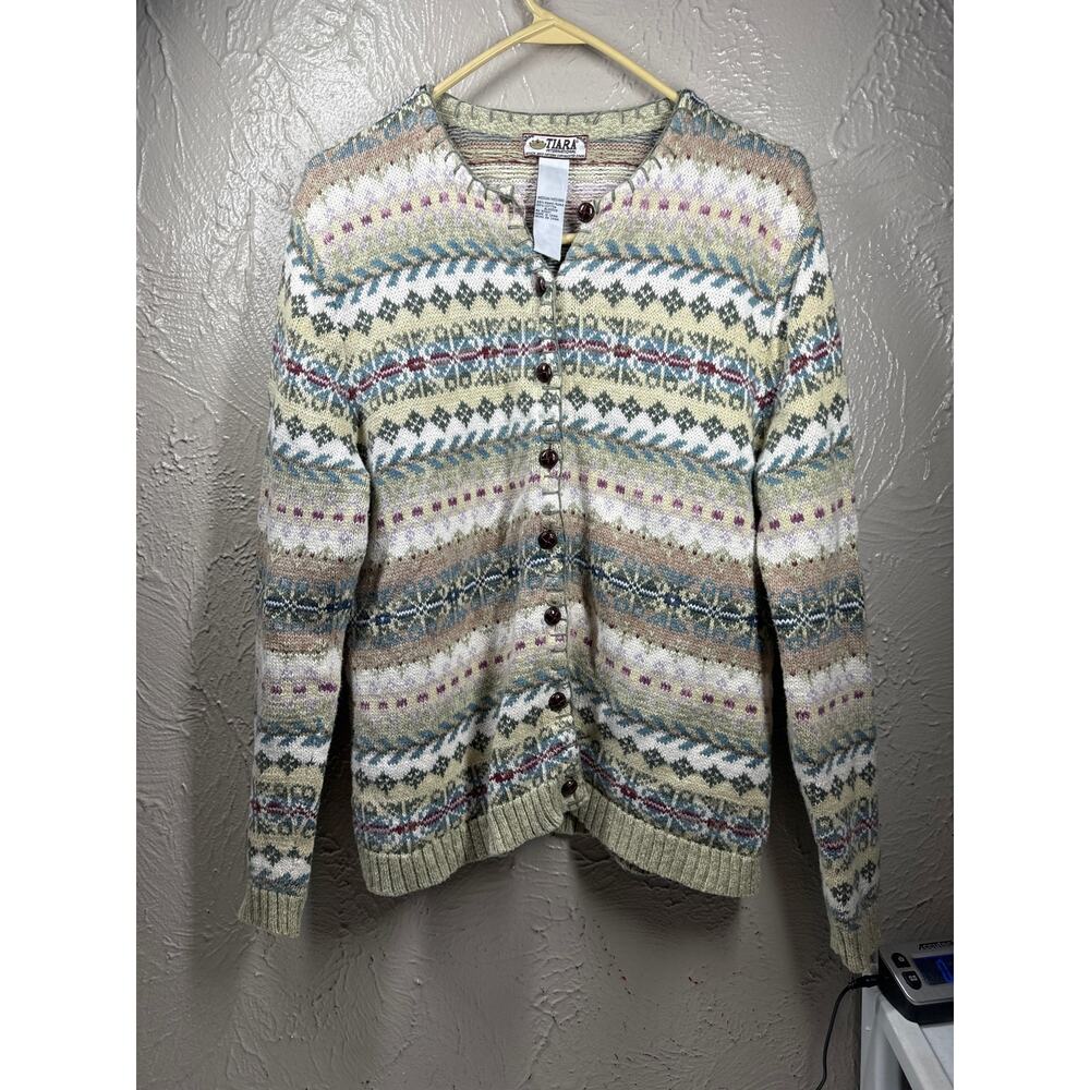 Tiara International Vintage Button Front Sweater Cardigan Womens Size‎ Medium